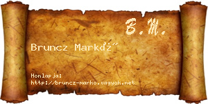 Bruncz Markó névjegykártya